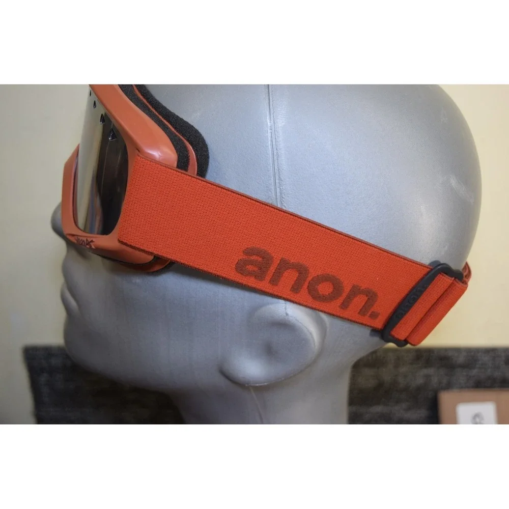 Vintage Anon Goggles Mirror / Amber Lens Red Frame FLAW